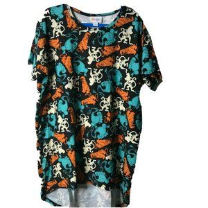 Lularoe Kids Gracie Size 12 Disney Aladdin Genie Short Sleeve Shirt Top Soft EUC